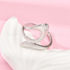 Offene Manschettenringe aus Messing mit hohlem Dreieck für Damen&nbsp;RJEW-G343-13P