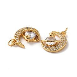 Pendentifs en laiton de placage de rack avec zircone cubique&nbsp;KK-D074-11G