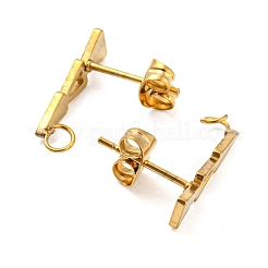Boucles d'oreilles à tige en acier inoxydable 304 avec placage ionique (IP)&nbsp;STAS-H180-15G