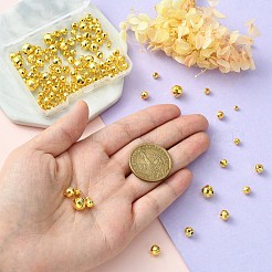 150 Stück runde Messingperlen im 5-Stil&nbsp;KK-CJ0002-10