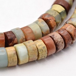 Flache Runde / Scheibe synthetische Aqua Terra Jaspis Perlen Stränge&nbsp;G-N0160-02-3x4
