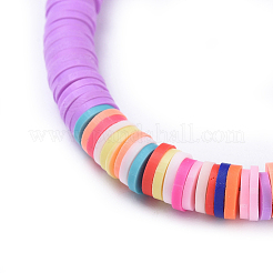 Collares hechos a mano de arcilla polimérica con heishi&nbsp;NJEW-JN02448-01