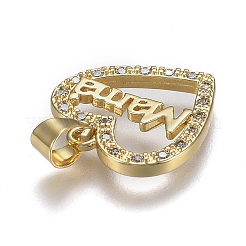 Pendentifs en laiton zircon cubique transparent&nbsp;ZIRC-A011-09G