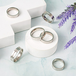 6 Stück 6 Stile 202 & 201 Edelstahl Edelstahl geriffelter Fingerring für Männer Frauen&nbsp;RJEW-YS0001-01