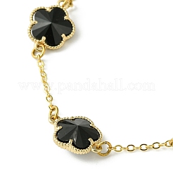 2 Stück 2 Farben Glasblumen-Gliederarmbänder&nbsp;BJEW-JB10586