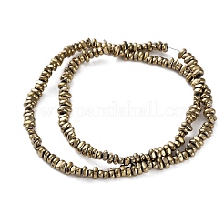 Brins de perles d'hématite non magnétiques synthétiques galvanisées&nbsp;G-I364-B01-01