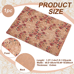 Korkstoff mit Rosenmuster&nbsp;DIY-WH0504-850