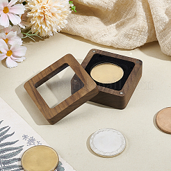 Scatole espositive commemorative magnetiche in legno quadrato&nbsp;CON-WH0095-135