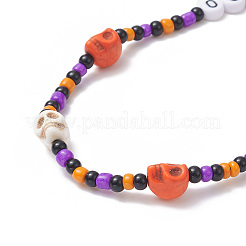 Halloween-Handyriemen aus Glasperlen&nbsp;HJEW-TA00010