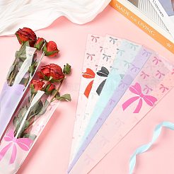 Mangas de flores de cono de PE transparente con estampado de lazo&nbsp;ABAG-FZC0002-001E