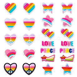 24 Stück 12 Stile Regenbogen-PVC-Cabochons&nbsp;FIND-TA0005-48