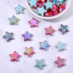 50 pièce de perles acryliques opaques imprimées irisées arc-en-ciel&nbsp;OACR-SP0002-13A