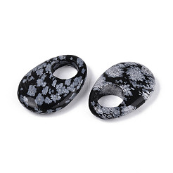 Natürlicher Schneeflockenobsidian-Anhänger mit großem Loch&nbsp;G-N348-06B-11