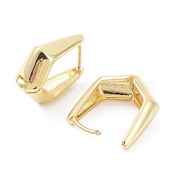 Aretes de aro con forma de lágrima retorcidos de latón chapado en bastidor&nbsp;EJEW-B027-03G