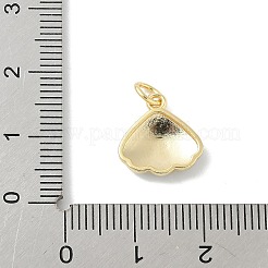 Muschelförmige Anhänger aus Emaille aus Messing&nbsp;KK-B148-02G