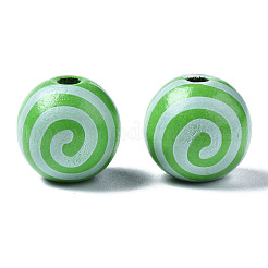 Perles européennes en bois naturel peint&nbsp;WOOD-S057-030B