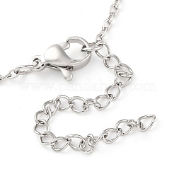 Rechteckige Halsketten mit Pavé-Anhänger aus Messing mit Zirkonia für Damen&nbsp;NJEW-G156-01P-07