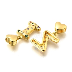 Ciondoli in ottone con micro pavé di zirconi da 26 pezzo&nbsp;KK-R218-12G