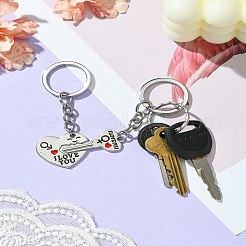 Porte-clés fendu en alliage clé et cœur pour la Saint-Valentin&nbsp;KEYC-YW00054