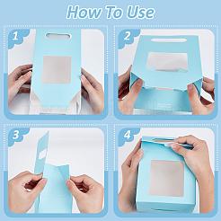 Geschenkboxen aus Papier mit sichtbarem Fenster&nbsp;CON-WH0110-003B-01