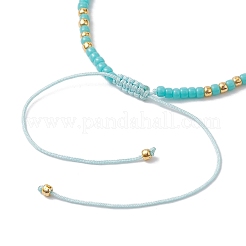 Armband aus geflochtenen Perlen aus natürlichem Amazonit und Glas im Bohème-Stil&nbsp;BJEW-JB10136-02