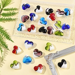24pcs 6 Farben handgemachte Bunte Malerei-Perlen&nbsp;LAMP-FS0001-35