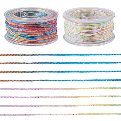 2 rouleau de cordons ronds torsadés en polyester teints en segments de 2 couleurs&nbsp;OCOR-TA0003-65C