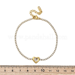 304 Edelstahl-Gliederkettenarmbänder mit Zirkonia für Damen&nbsp;NJEW-Z067-01G-02