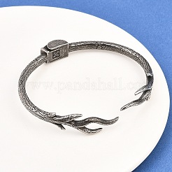 Bracelets manchettes rétro en acier inoxydable chirurgical 316&nbsp;BJEW-C125-10AS