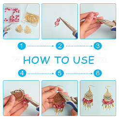 Kit para hacer aretes colgantes de filigrana diy&nbsp;DIY-UN0003-49