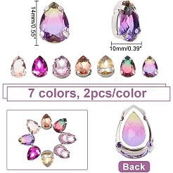 14 pz 7 colori cucire su strass&nbsp;PVC-CA0001-01