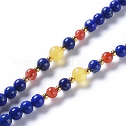 Natürliche Lapislazuli Anhänger Halsketten&nbsp;NJEW-G332-05G