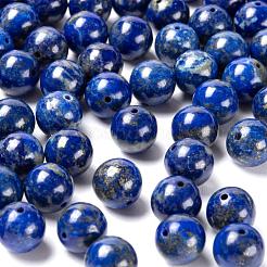 D100pcs 8mm natürliche runde Perlen aus Lapislazuli&nbsp;DIY-LS0002-02