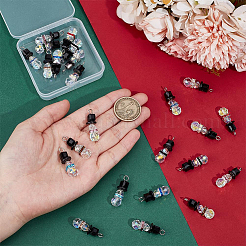 24pcs pendentifs en verre à facettes 12 couleurs&nbsp;PALLOY-PH01807