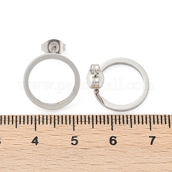 Pendientes de botón de acero inoxidable 304&nbsp;EJEW-Z089-01P
