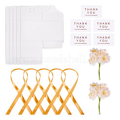 Durchsichtige PVC-Geschenkverpackungsboxen für Süßigkeiten mit Band und Kunstblume&nbsp;CON-TAC0001-20D