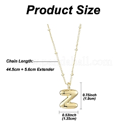1 collar colgante de latón con letra inicial&nbsp;NJEW-YW0001-24Z