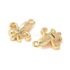 Pendenti in zirconi cubici trasparenti in micro pavè di ottone&nbsp;X-KK-U064-10G