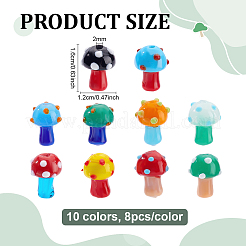 80pcs 10 Farben handgemachte Bunte Malerei-Perlen&nbsp;LAMP-ME0001-06