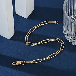 PVD-Vakuumbeschichtung 304 Edelstahl-Büroklammer-Kettenarmbänder&nbsp;BJEW-I295-15G