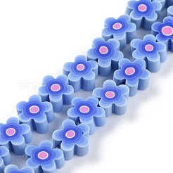 Brins de perles en argile polymère faites à la main avec des fleurs&nbsp;CLAY-M003-07