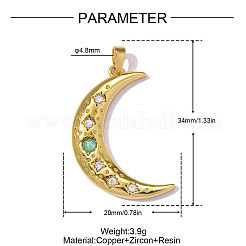 Messing micro pave klare zirkonia anhänger&nbsp;CU-OY001-74G