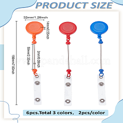 6 pz 3 colori porta badge in plastica ABS&nbsp;AJEW-LP0008-04C