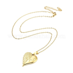 Collane con ciondolo in acciaio inox 304 a forma di cuore con ala&nbsp;NJEW-G083-03A-G