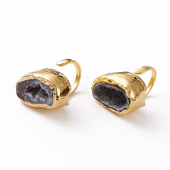 Einstellbare Manschettenringe aus natürlichem Druzy-Achat&nbsp;RJEW-L095-E01-G