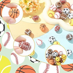 12 Stück 6 Stile Sport Thema undurchsichtige Acrylharzperlen&nbsp;MACR-YW0004-78