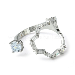 Ring aus Messing mit Mikropavé und Zirkonia&nbsp;RJEW-Z033-01P