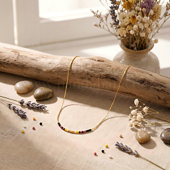 Elegante Boston-Gliederkette aus Messing mit Glasperlen im böhmischen Stil – ein stilvoller Schmuck für Damen&nbsp;CD0318-1