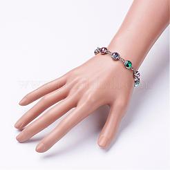 Bracciali in acciaio inossidabile 304 con maglie in vetro&nbsp;BJEW-JB02795