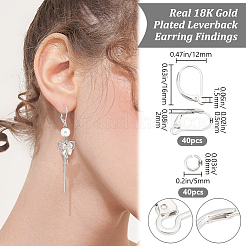 20 paire d'accessoires de boucles d'oreilles dormeuses en laiton&nbsp;DIY-BBC0001-71P